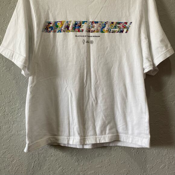 Uniqlo Billie Eilish Takashi Murakami UT White Graphic T-Shirt Size XS - Picture 3 of 7